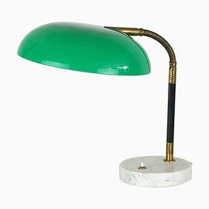 Green Acrylic Glass and Marble Table Lamp from Stilux, 1960s