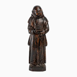Franciscan Wood Sculpture in Solid Oak, 18th Century