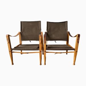 Vintage Danish Safari Chairs by Kaare Klint for Rud Rasmussen, Set of 2