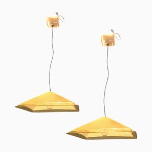 Italian Acrylic Light Pendants from IGuzzini, Set of 2