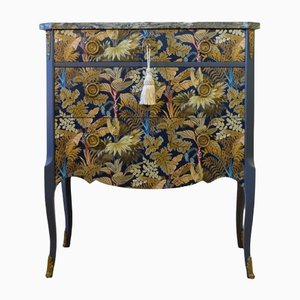 Rococo Style Nightstand with Woodland Floral Design