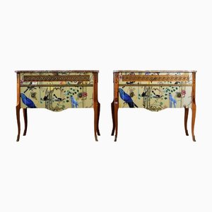 Louis XV Commodes with Marble Top, Set of 2