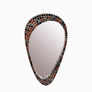 Italienischer ovaler asymmetrischer Mosaikspiegel, 1950