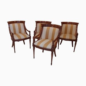 Armrest Chairs in Mahogany, Set of 4