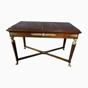 Middle Empire Style Mahogany Side Table, 19th Century