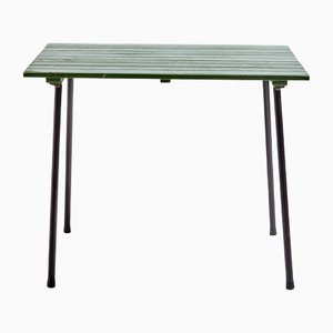 Mesa de jardín rectangular de metal verde