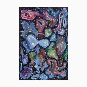 Nika Koplatadze, Starry Sky, Nebula, 2022, Aquarell & Gouache auf strukturiertem Papier
