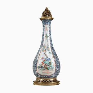Ancient Porcelain with Enamel & Ormolu Perfume Bottle from Samson Paris