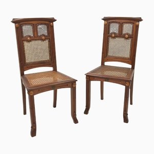 Art Nouveau Chairs in Mahogany, 1920s, Set of 2