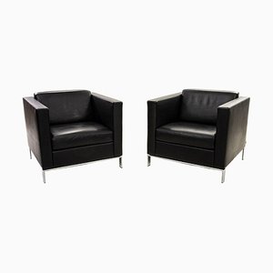 Black Leather Foster 500 Armchair from Walter Knoll