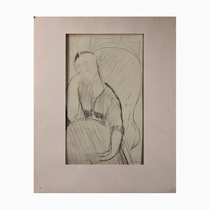 Amedeo Modigliani, Madame Hastings in poltrona, anni '50, Litografia originale, con cornice