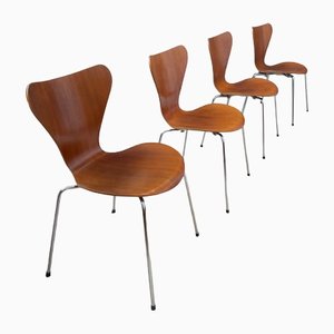 3107 Stühle von Arne Jacobsen für Fritz Hannssen, 1973, 4er Set