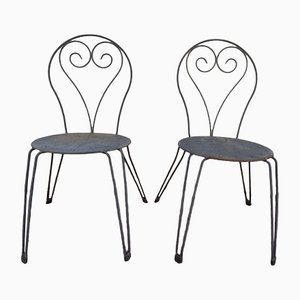 Garden Chairs in Wrought Iron, Set of 2