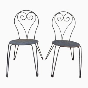 Set of Garden Chairs in Wrought Iron
