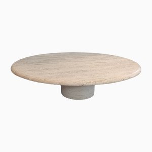 Grande Table Basse en Travertin par Angelo Mangiarotti