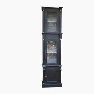 Black Patinated 3-Door Glass Cabinet