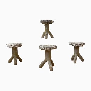 Garden Stools in Concrete and Mosaic, 1950, Set of 4
