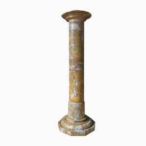 Vintage Pedestal Column in Alabaster