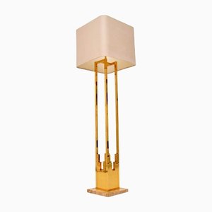 Vintage Italian Brass and Marble Lamp by F. Fabbian, 1970s