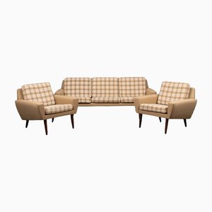 Dänisches Sofa und Stühle, 3er Set