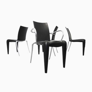 Postmodern Black Chairs by Philippe Starck for Vitra, Set of 4