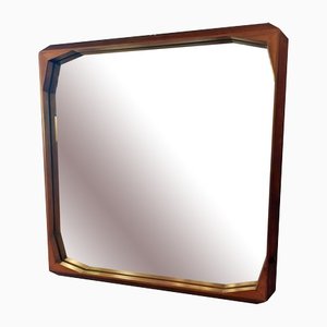 Teak Wall Mirror by Dino Cavalli for Tredici & Co., Italy, 1960s