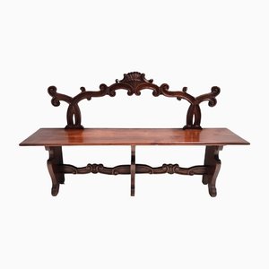 Baroque Style Italian Carved Solid Beech Bench