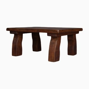 Mid-Century Brutalist Coffee Table in Solid Wood
