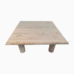 Coffee Table in Travertine by Angelo Mangiarotti