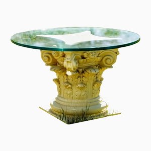 Vintage Tisch aus Glas & Keramik
