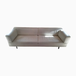 MET 250 Sofa in White Leather by Piero Lissoni for Cassina