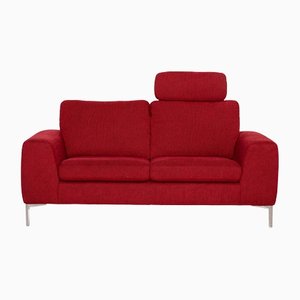 Red Fabric Two-Seater Cocoon Couch by Willi Schillig