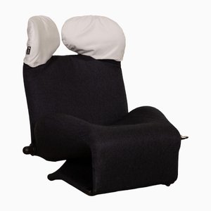 Dark Blue Fabric Wink Armchair with Function by Toshiyuki Kita for Cassina