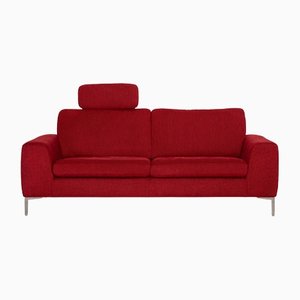 Red Fabric Three-Seater Cocoon Couch by Willi Schillig