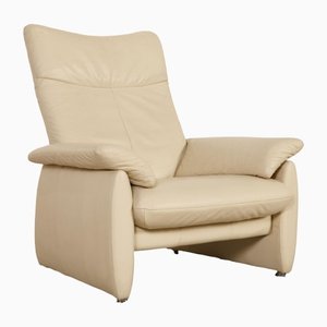 Cream Leather Laauser Armchair