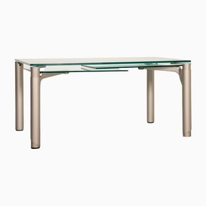 Glass Silver Dining Table with Function by Ronald Schmitt