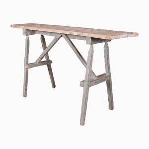 Small French Scrubbed Trestle Table