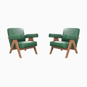 Set of 053 Capitol Complex Armchairs by Pierre Jeanneret for Cassina