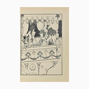 Aubrey Beardsley, The Barge, Litografia originale, 1896