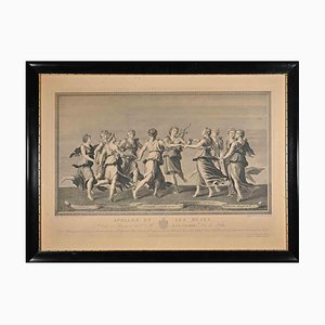 Giulio Romano, Apollon et les Muses, Gravure, Début du 19ème Siècle