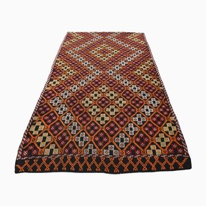 Alfombras de tejido plano de lana Kilim Oushak turcas vintage, años 60