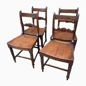 Antique Georgian Country Dining Chairs in Sycamore, 1790, Set of 4