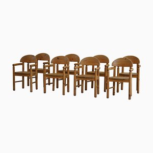 Moderne dänische Esszimmerstühle aus massivem Pinienholz von Rainer Daumiller, 1970er, 8er Set