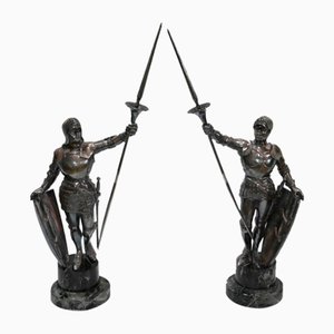 Silver Metal Soldiers, Late 19th-Century, Set of 2