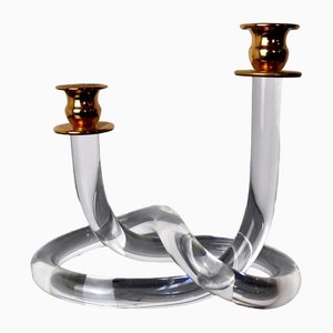 Pretzel Shaped Candleholder in Acrylic Glass by Dorothy Thorpe, 1970