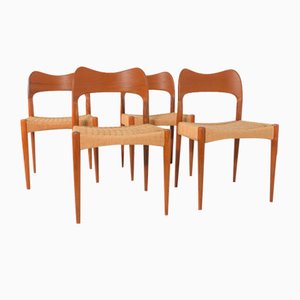 Danish Dining Chairs by Arne Hovmand-Olsen for Mogens Kold, 1960s, Set of 4