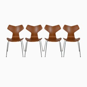 Chaises de Salle à Manger Modèle 3130 par Arne Jacobsen pour Fritz Hansen, 1970s, Set de 4
