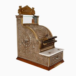 Kleine Karierte Modell 312 Kasse aus Bronze von National Cash Register Co