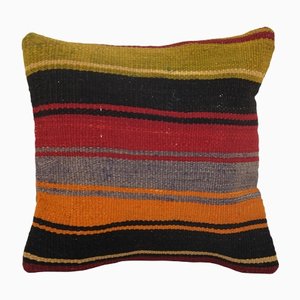 Funda de cojín Kilim turca vintage a rayas