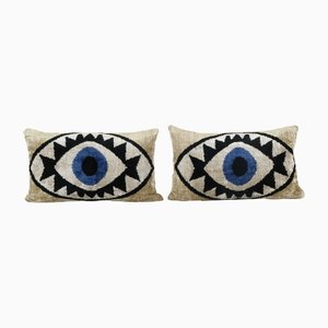 Fundas para almohadas Ikat de seda y terciopelo. Juego de 2